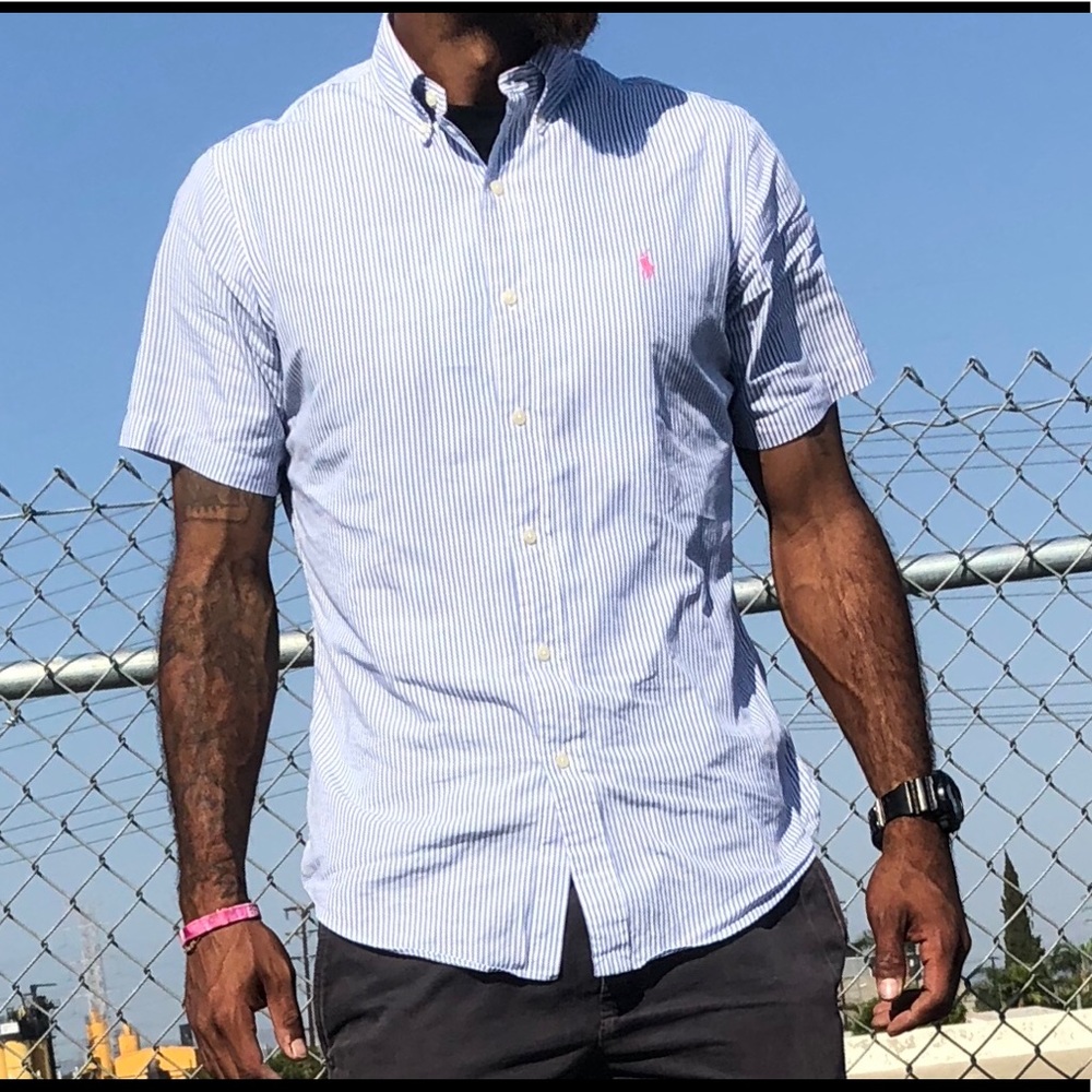 Custom Polo short sleeve button down